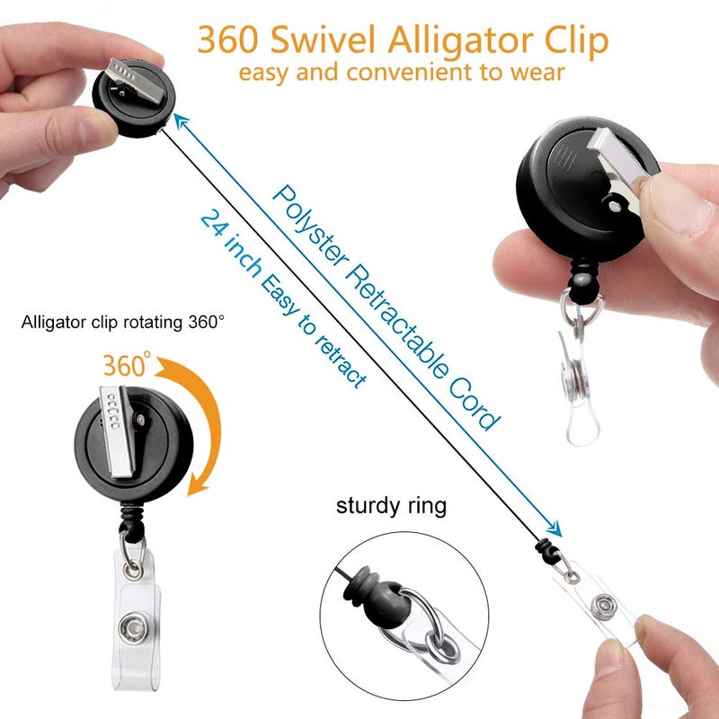 Coeufuedy Retractable Blue Badge Reel- Badge Holder with Alligator Clip - 3 Pack Nurse Badge Clip for ID Card (Blue Nurse) - Image 5